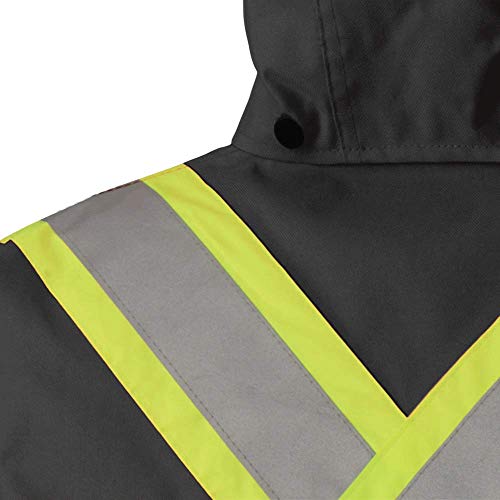 Pioneer V1110670-M 450D Hi-Viz 100% Waterproof Jacket, Black, M - Clothing - Proindustrialequipment