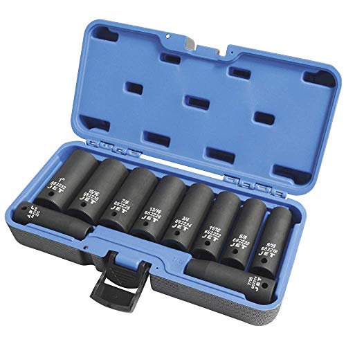 Jet 1/2-inch Drive, 10-Piece Regular SAE Professional Impact Socket Set, 6 Point, 610303 - Sockets and Tools Set - Proindustrialequipment