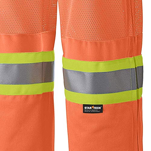 Pioneer Easy Boot Access 5 Pockets Work Pants, Adjustable Elastic Waist, Hi Vis and Reflective Stripe, Orange, 4XL, V1070350-4XL - Clothing - Proindustrialequipment