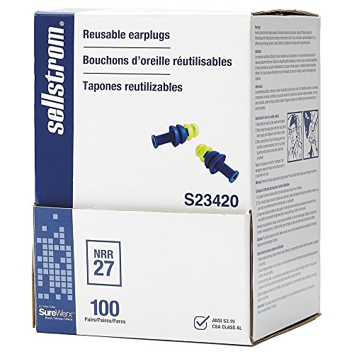 Sellstrom S23420 Reusble Plug-Uncorded-100PR/BX, Standard, Blue/Hi/Viz Green (Pack of 100) - Other Protection - Proindustrialequipment