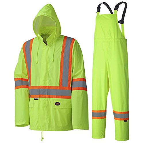 Pioneer V1080160-S Waterproof Lightweight Jacket and Pants Combo, Rainsuit, Yellow-Green, S - Clothing - Proindustrialequipment