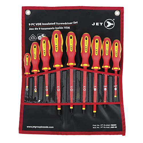 Jet 760202-9-Piece VDE Insulated Screwdriver Set - Screw Drivers and Sets - Proindustrialequipment