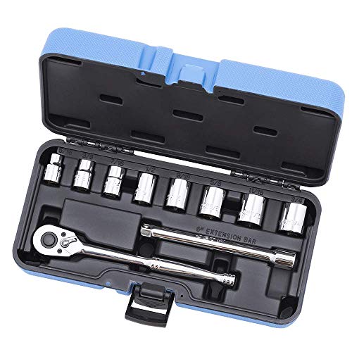 Jet 11-Piece 3/8-inch Drive SAE, 6 Point, Ratchet Wrench Chrome Socket Set, 600223 - Sockets and Tools Set - Proindustrialequipment