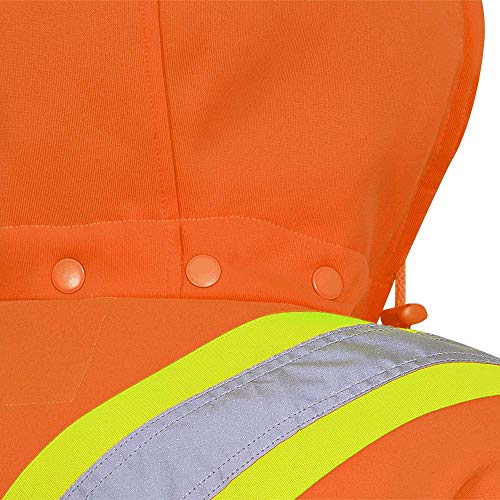 Pioneer V1060350-M High Visibility Safety Hoodie, Polyester Fleece, Orange, M - Clothing - Proindustrialequipment