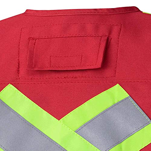 Pioneer Heavy-Duty Reflective Surveyor Safety Vest, 12 Pockets, Red, 3XL, V1010710-3XL - Clothing - Proindustrialequipment