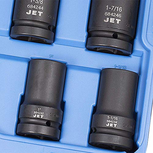 Jet 1-inch Drive, 16-Piece Deep SAE Professional Impact Socket Set, 6 Point, 610508 - Sockets and Tools Set - Proindustrialequipment