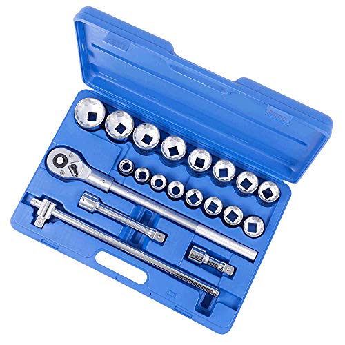 Jet 21-Piece 3/4-inch Drive SAE, 12 Point, Ratchet Wrench Chrome Socket Set, 600406 - Sockets and Tools Set - Proindustrialequipment