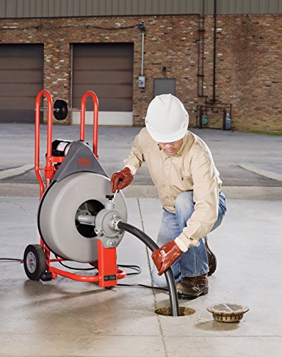RIDGID 52363 K-400 Drum Machine with C-32 3/8 Inch x 75 Foot Integral Wound (IW) Solid Core Cable, Drain Cleaning Machine - Drain Augers - Proindustrialequipment