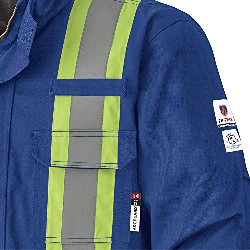 Pioneer V2560210-XL Flame Resistant Quilted Cotton Safety Parka, Royal-XL - Clothing - Proindustrialequipment