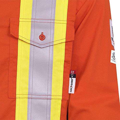 Pioneer Flame Resistant Adjustable Wrist Button-Down Safety Shirt, Cotton-Nylon Blend, Orange, L, V2540460-L - Clothing - Proindustrialequipment
