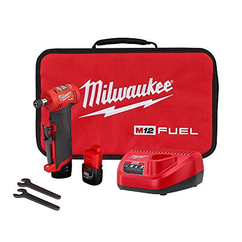 Milwaukee 2485-22 M12 FUEL Kit de amoladora de ángulo recto de iones de litio (2 Ah)