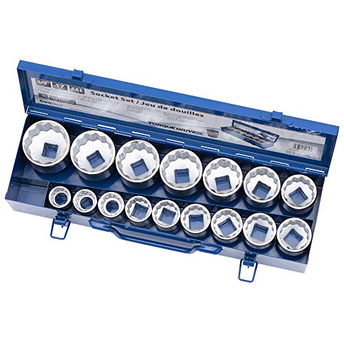 Jet 17-Piece 3/4-inch Drive SAE, Regular, 12 Point, Chrome Socket Set, 601405 - Sockets and Tools Set - Proindustrialequipment