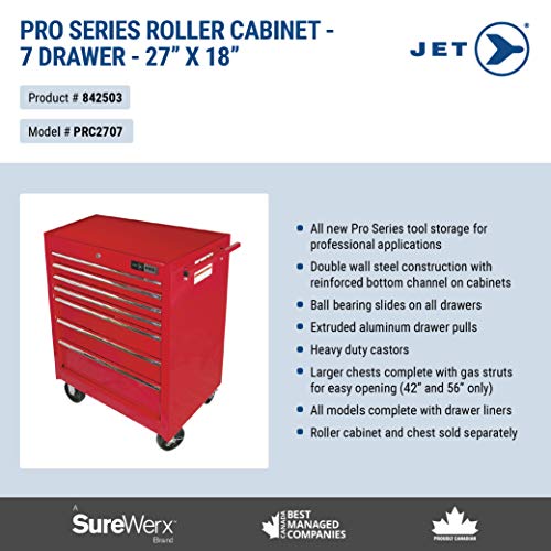 Jet 842503-27-Inch X 18-Inch 7 Drawer Sumo Series Roller Cabinet - Organization - Proindustrialequipment