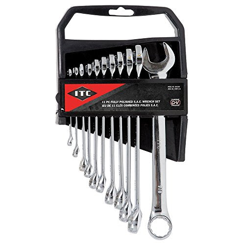 ITC Professional 11-Piece Fully Polished S.A.E. Combination Wrench Set, 20207 - Wrenches - Proindustrialequipment