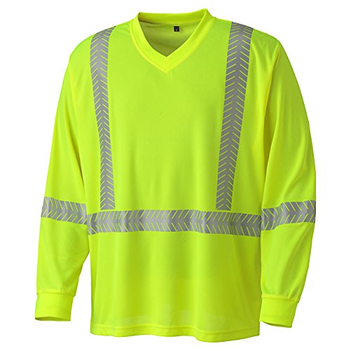 Pioneer V1052260-XS Hi-Vis Ultra-Cool Ultra-Breathable Safety T-Shirt, Long Sleeve, Yellow-Green, XS - Clothing - Proindustrialequipment