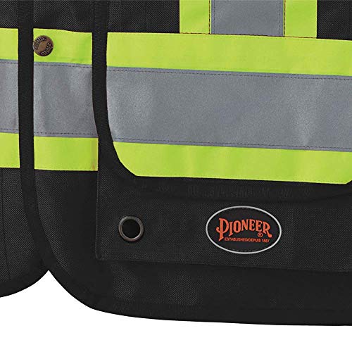 Pioneer CSA Heavy-Duty Reflective Surveyor Work Safety Vest, Radio Pocket and Pen Slots, Black, 2XL, V1010570-2XL - Clothing - Proindustrialequipment