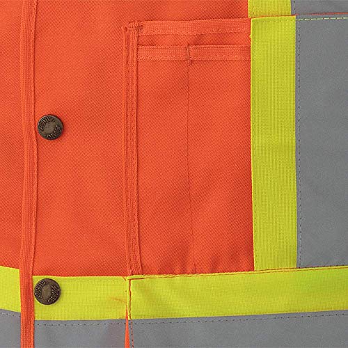 Pioneer High Visibility 5 Point Tear-Away Surveyor Safety Vest, Extra-Long Back, Orange, 4XL, V1010850-4XL - Clothing - Proindustrialequipment