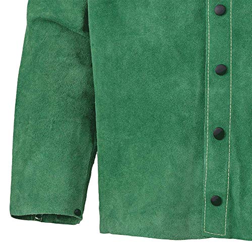 Pioneer V2340720-2XL Fully Adjustable Leather Welding Jacket - 30" Length, Green, 2XL - Clothing - Proindustrialequipment