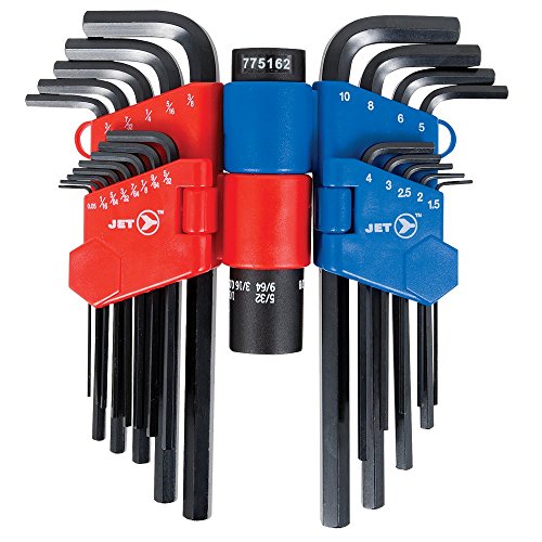 Jet 775162-22-Piece S.A.E./Metric Long Arm Hex Key Set - Screw Drivers and Sets - Proindustrialequipment