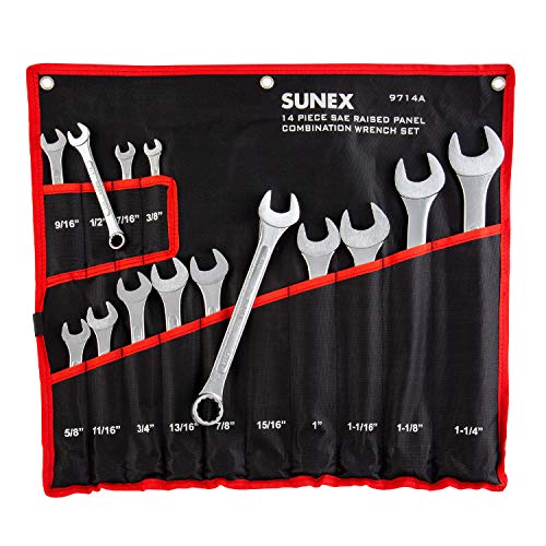 Sunex 9714A Jeu de clés mixtes SAE, 14 pièces