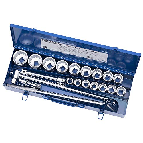 Jet 21-Piece 3/4-inch Drive SAE, 12 Point, Ratchet Wrench Chrome Socket Set, 600402 - Sockets and Tools Set - Proindustrialequipment