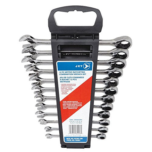Jet 12-Piece Metric Ratcheting Combination Wrench Set, 700361 - Wrenches - Proindustrialequipment