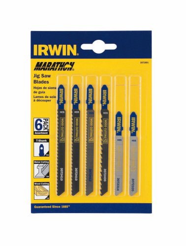 IRWIN 3072001 Jeu de 6 lames de scie sauteuse à tige en T