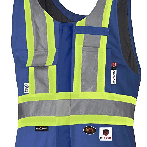 Pioneer ARC 4 FR CSA Insulated Overall Bib Work Pants,7 Pockets, Reflective Stripe, RoyalBlue, 4XL, V2560311-4XL - Clothing - Proindustrialequipment