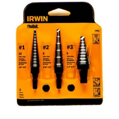 Irwin 10502 Unibit502 Jeu de forets étagés, 3 pièces