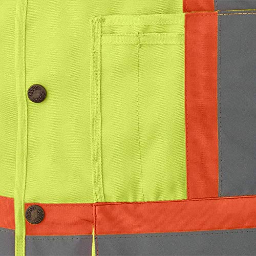 Pioneer High Visibility 5 Point Tear-Away Surveyor Safety Vest, Extra-Long Back, Yellow-Green, L, V1010860-L - Clothing - Proindustrialequipment