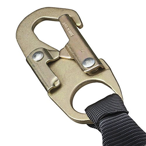 PeakWorks CSA 18" (46 cm) Shock Pack - Snap Hook & D-Ring - Single Leg - E4 Shock Absorbing Fall Arrest Lanyard Connector, 1-3/4" Webbing, V8103172 - Fall Protection - Proindustrialequipment