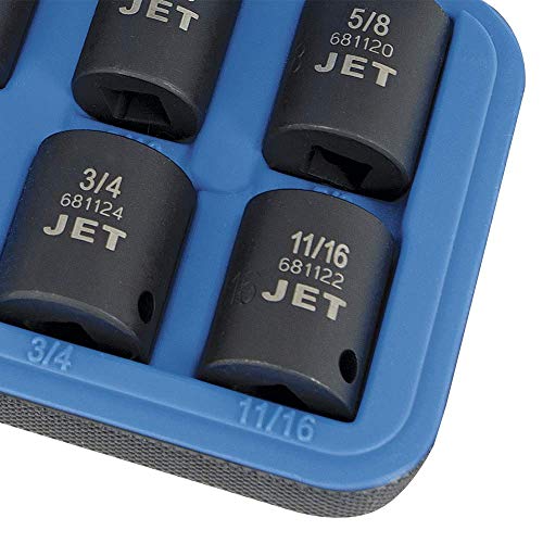 Jet 3/8-inch Drive, 8-Piece Regular SAE Professional Impact Socket Set, 6 Point, 610201 - Sockets and Tools Set - Proindustrialequipment