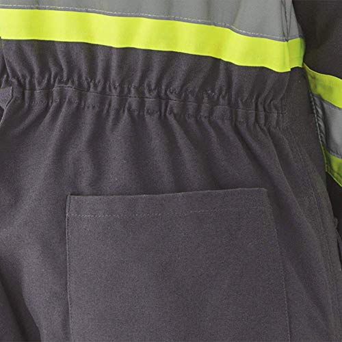 Pioneer Winter Heavy-Duty High Visibility Insulated Work Coverall, Quilted Cotton Duck Canvas, Hip-to-Ankle Zipper, Navy Blue, 2XL, V206098A-2XL - Clothing - Proindustrialequipment