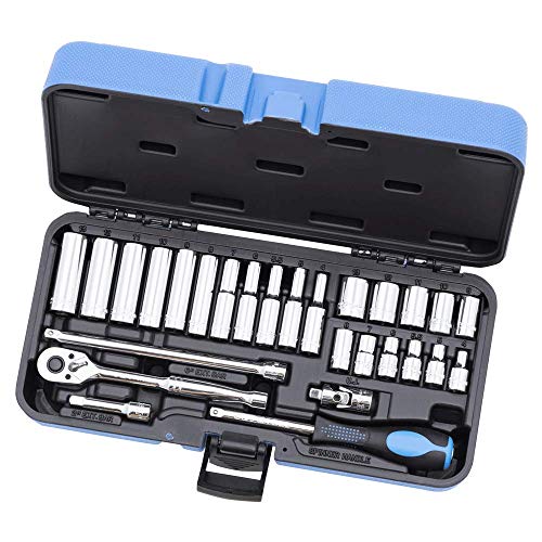 Jet 28-Piece 1/4-inch Drive Metric, 6 Point, Ratchet Wrench Chrome Socket Set, 600116 - Sockets and Tools Set - Proindustrialequipment