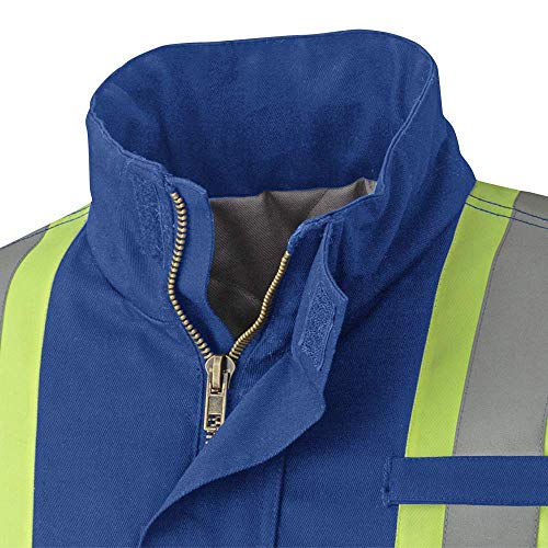Pioneer V2560210-M Flame Resistant Quilted Cotton Safety Parka, Royal-Medium - Clothing - Proindustrialequipment