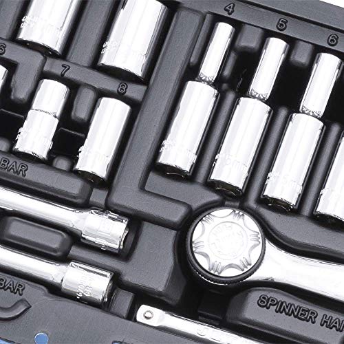 Jet 42-Piece 1/4-inch Drive SAE/Metric, 12 Point, Ratchet Wrench Chrome Socket Set, 600126 - Sockets and Tools Set - Proindustrialequipment