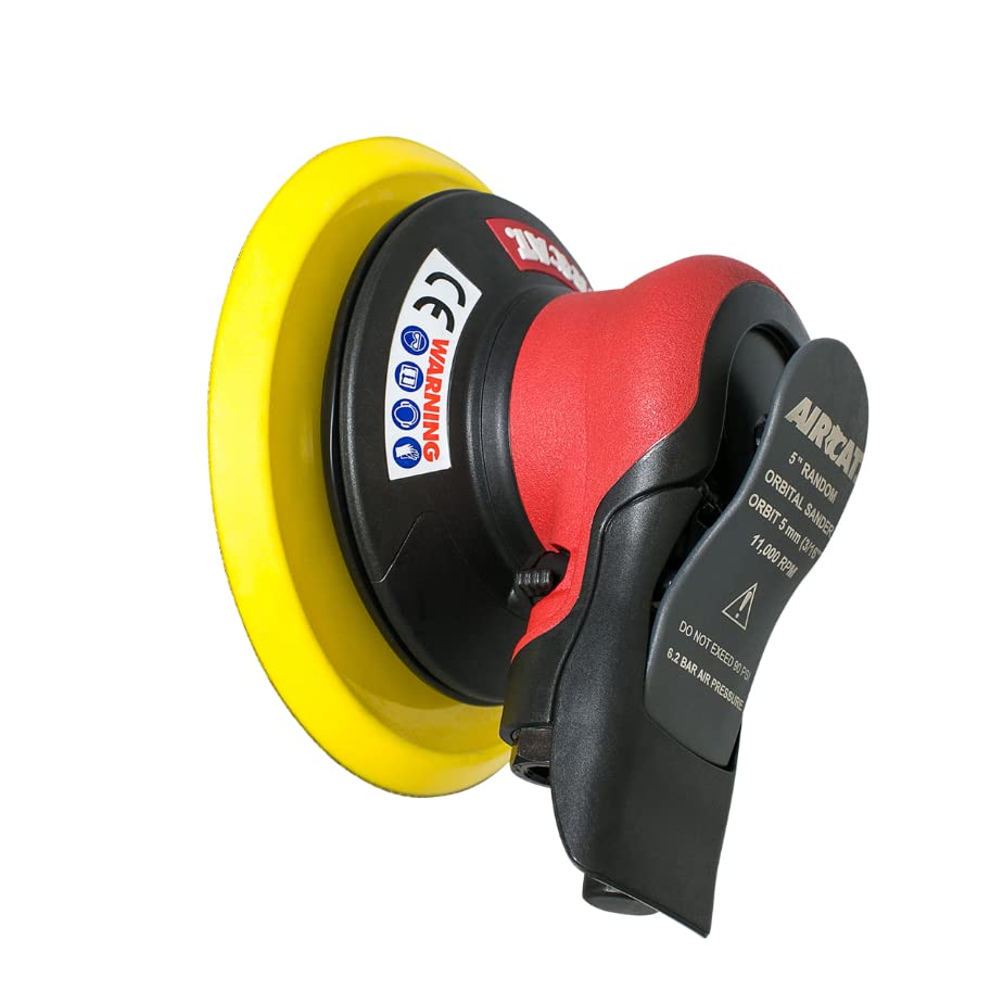 AIRCAT 6700-5-336 5" Palm Sander 3/16" Orbit, Small, Red/Black - Proindustrialequipment