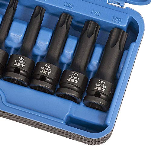 Jet 1/2-inch Drive, 10-Piece Regular Professional TORX Bit Impact Socket Set, 610326 - Sockets and Tools Set - Proindustrialequipment