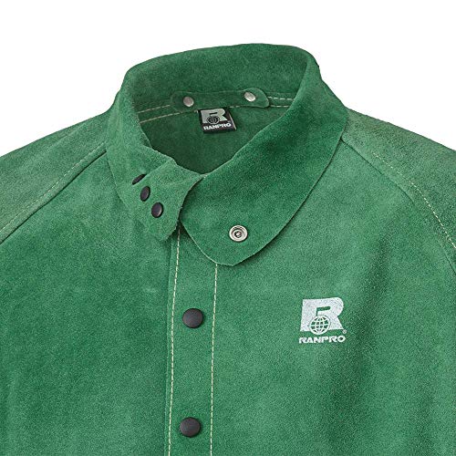 Pioneer V2340720-2XL Fully Adjustable Leather Welding Jacket - 30" Length, Green, 2XL - Clothing - Proindustrialequipment