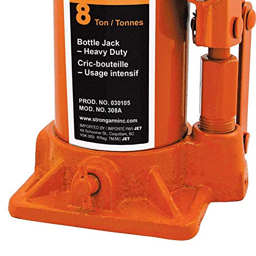 Strongarm Professional Heavy-Duty 8 Ton Hydraulic Standard Bottle Jack - Car, Fleet, Industrial, 30105 - Proindustrialequipment