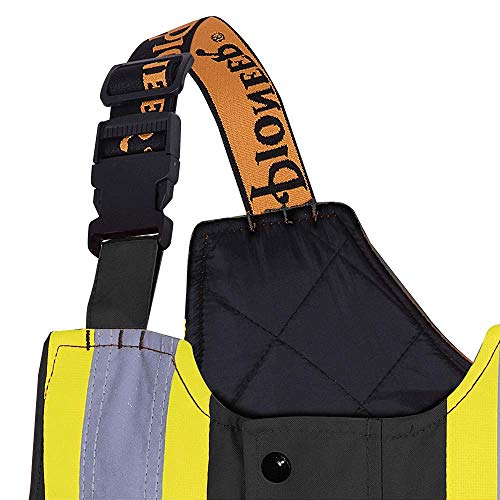 Pioneer V1120870-2XL Insulated Waterproof Work Overall - Easy Boot Access, Hi-Vis Bib Pants, Men, Black, 2XL - Clothing - Proindustrialequipment