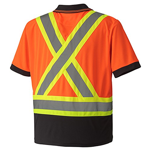 Pioneer Soft Moisture-Wicking High Visibility Safety Polo Shirt, Premium Birdseye, Orange, 5XL, V1051350-5XL - Clothing - Proindustrialequipment