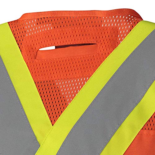 Pioneer High Visibility 5 Point Tear-Away Surveyor Safety Vest, Extra-Long Back, Orange, 4XL, V1010850-4XL - Clothing - Proindustrialequipment