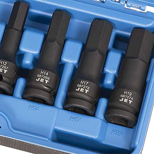 Jet 1/2-inch Drive, 8-Piece 3-inch Metric Professional Hex Bit Impact Socket Set, 610333 - Sockets and Tools Set - Proindustrialequipment