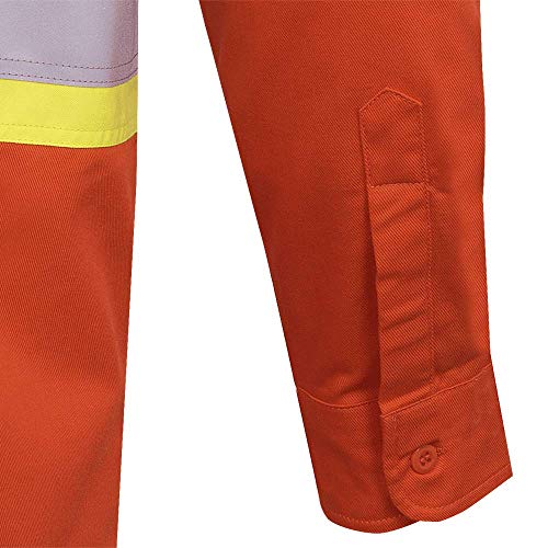 Pioneer Flame Resistant Adjustable Wrist Button-Down Safety Shirt, Cotton-Nylon Blend, Orange, 2XL, V2540460-2XL - Clothing - Proindustrialequipment