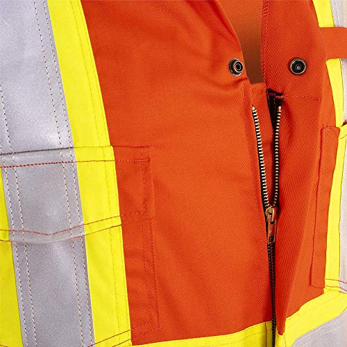 Pioneer Easy Boot Access CSA UL ARC 2 Flame Resistant Work Coverall, Lightweight Hi Vis Premium Cotton Nylon, Tall Fit, Orange, 50, V254065T-50 - Clothing - Proindustrialequipment