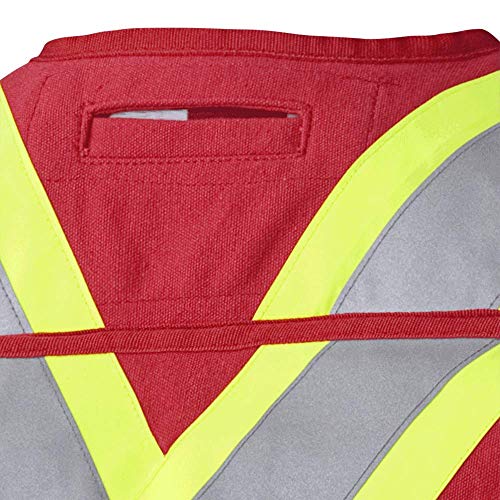 Pioneer Construction Reflective Surveyor Vest, 10 Pockets, Harness D-Ring Slot, Red, 3XL, V1010610-3XL - Clothing - Proindustrialequipment