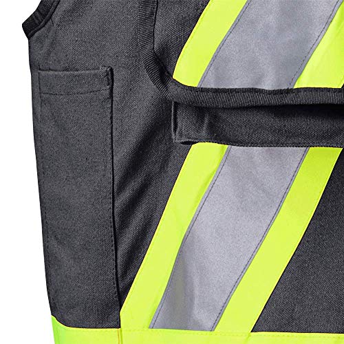 Pioneer Construction Reflective Surveyor Vest, 10 Pockets, Harness D-Ring Slot, Black, M, V1010670-M - Clothing - Proindustrialequipment