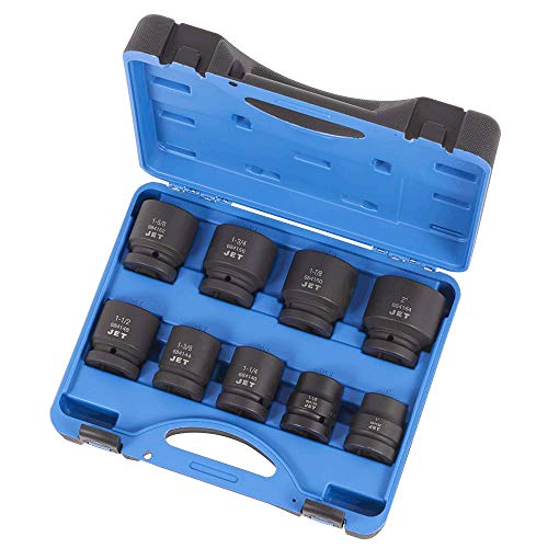 Jet 1-inch Drive, 9-Piece Regular SAE Professional Impact Socket Set, 6 Point, 610501 - Sockets and Tools Set - Proindustrialequipment