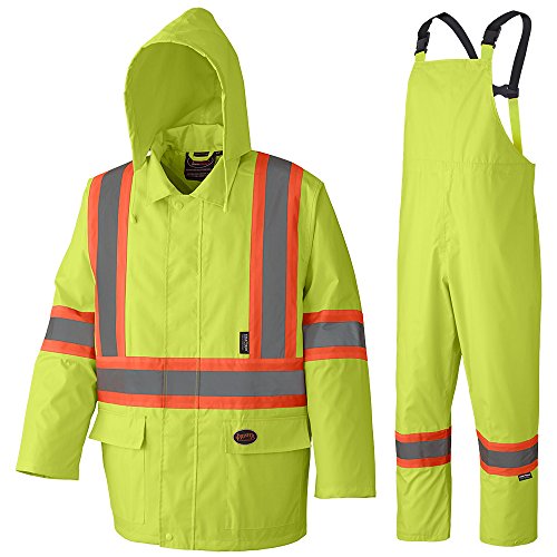 Pioneer V1080260-XS Heavy-Duty High Visibility Jacket and Pants Combo, Yellow-Green, XS - Clothing - Proindustrialequipment